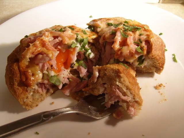 Ham and Eggs In A Bun