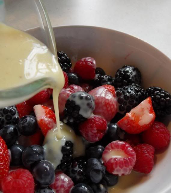 Fresh Berries With White Chocolate Sauce Fresh Berries With White Chocolate Sauce